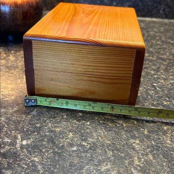 Vtg Pine Wood Trinket Keepsake Box 5x7 Hinged Clasp Rustic Jewelry Photo Storage - Picture 11 of 12